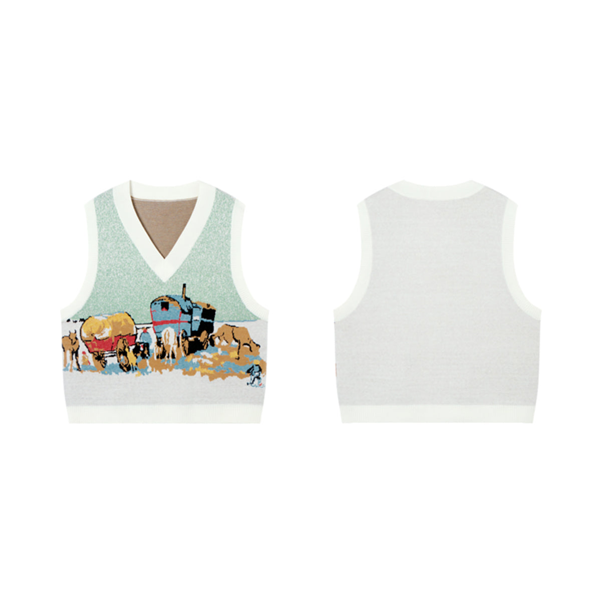 Pull Campement de gitans avec caravanes