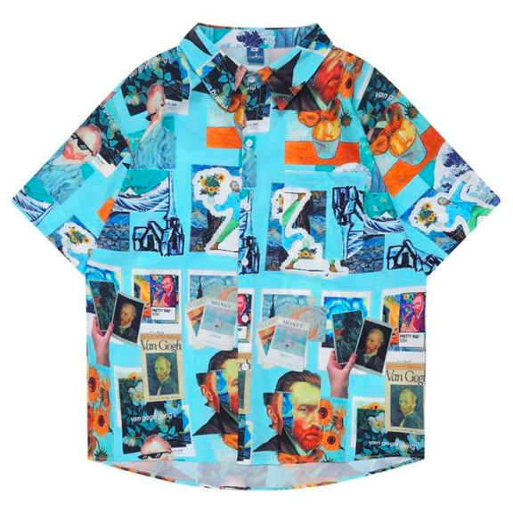 Chemise hawaïenne collage Van Gogh