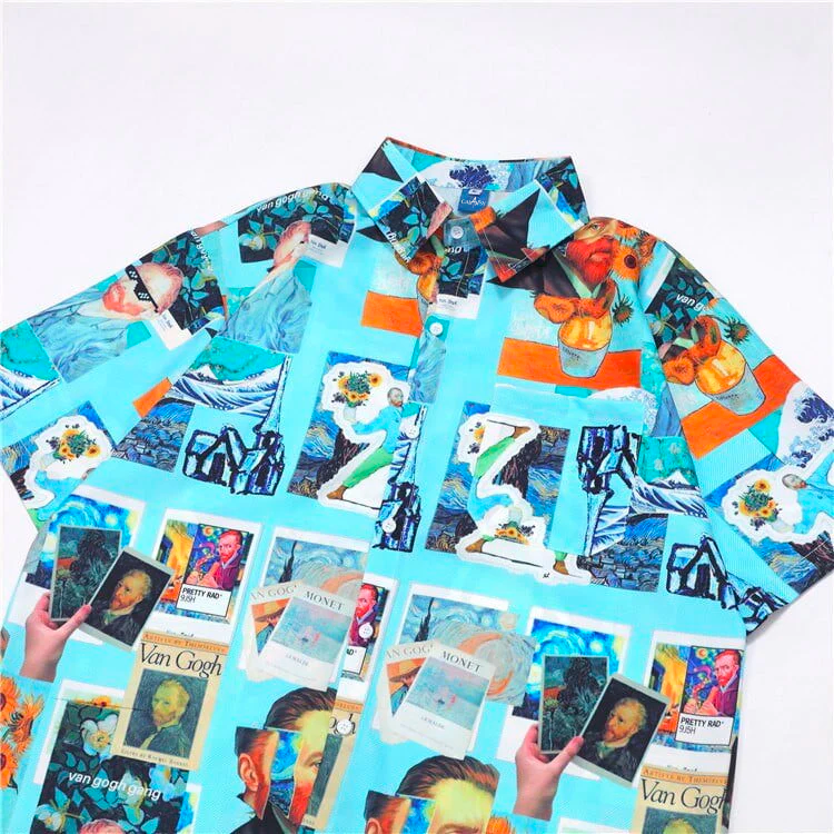 Chemise hawaïenne collage Van Gogh