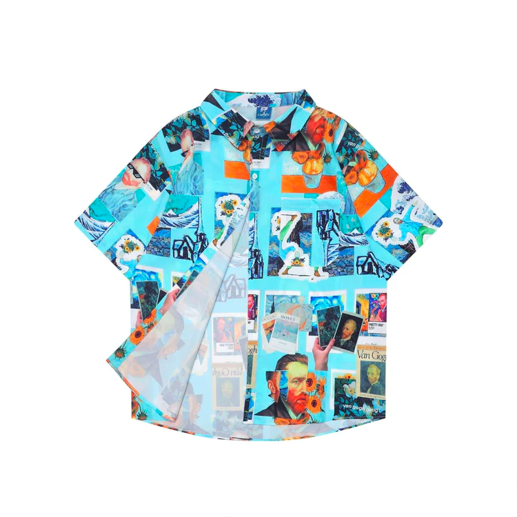 Chemise hawaïenne collage Van Gogh