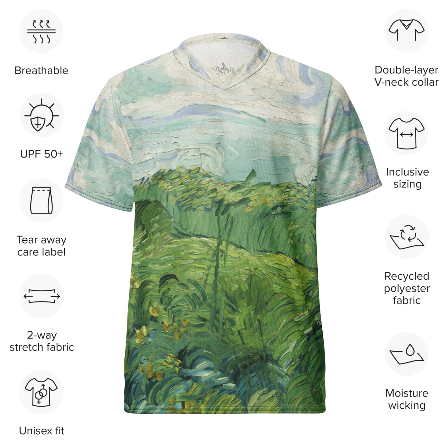 Camiseta deportiva unisex Van Gogh Green Field