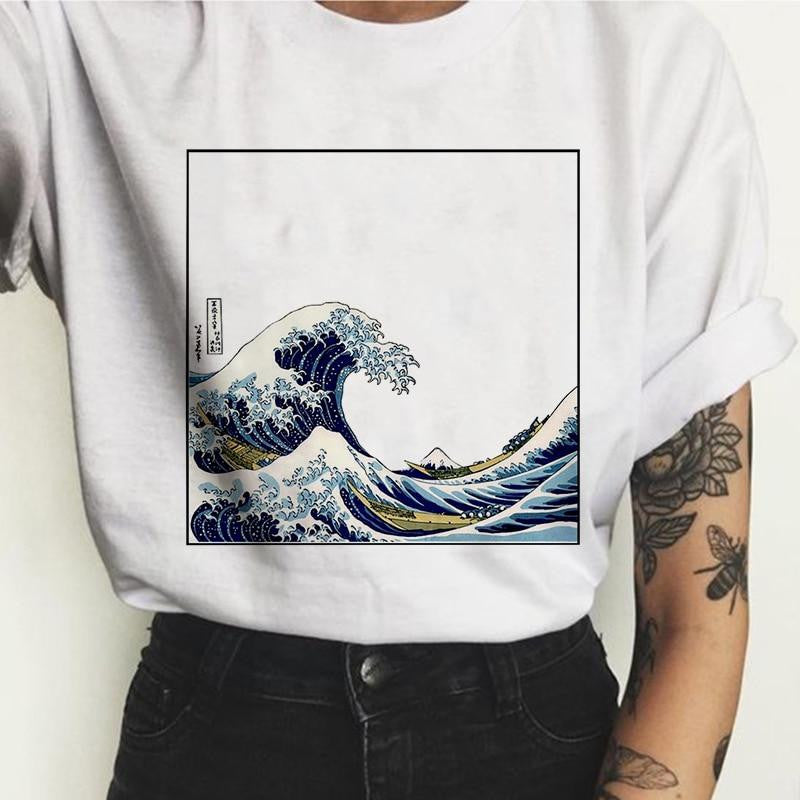 Camiseta La gran ola de Kanagawa Hokusai