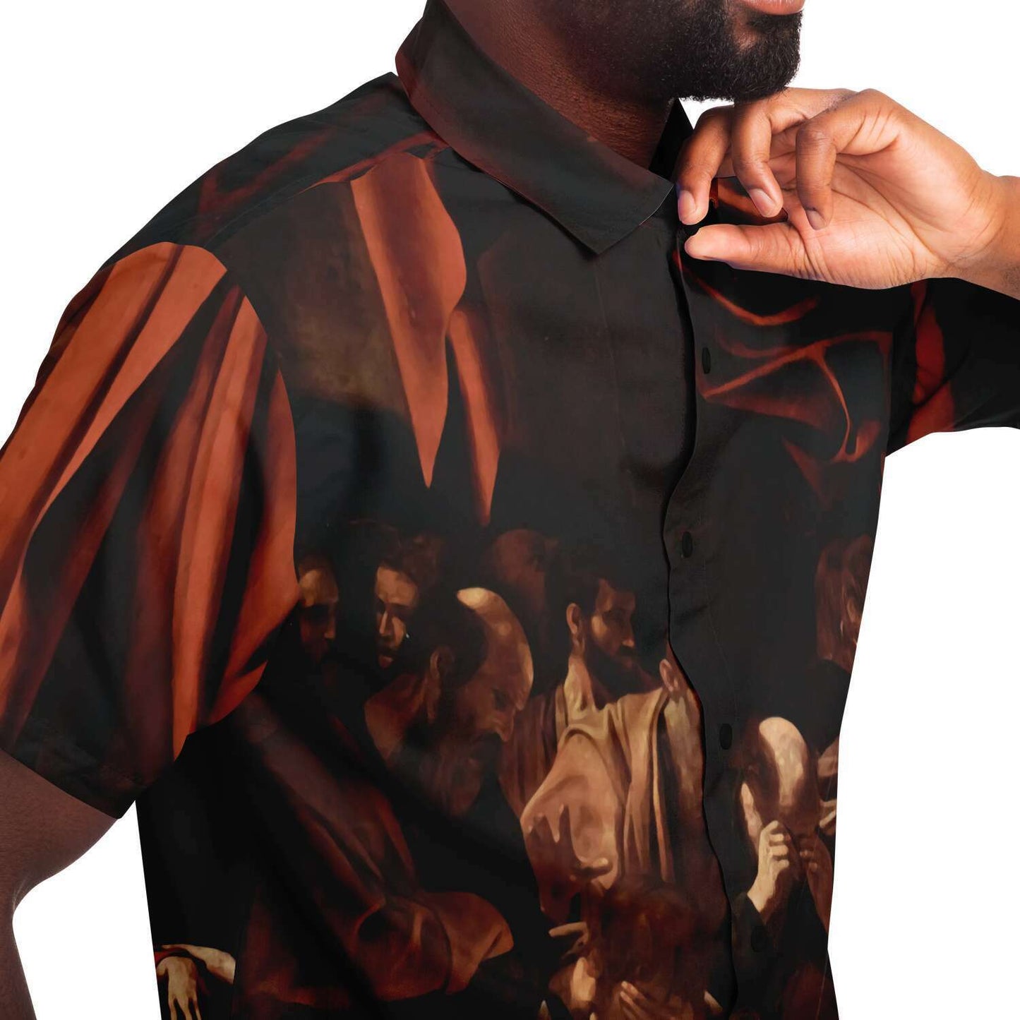 CARAVAGGIO MUERTE DE LA VIRGEN CAMISA BOTONES