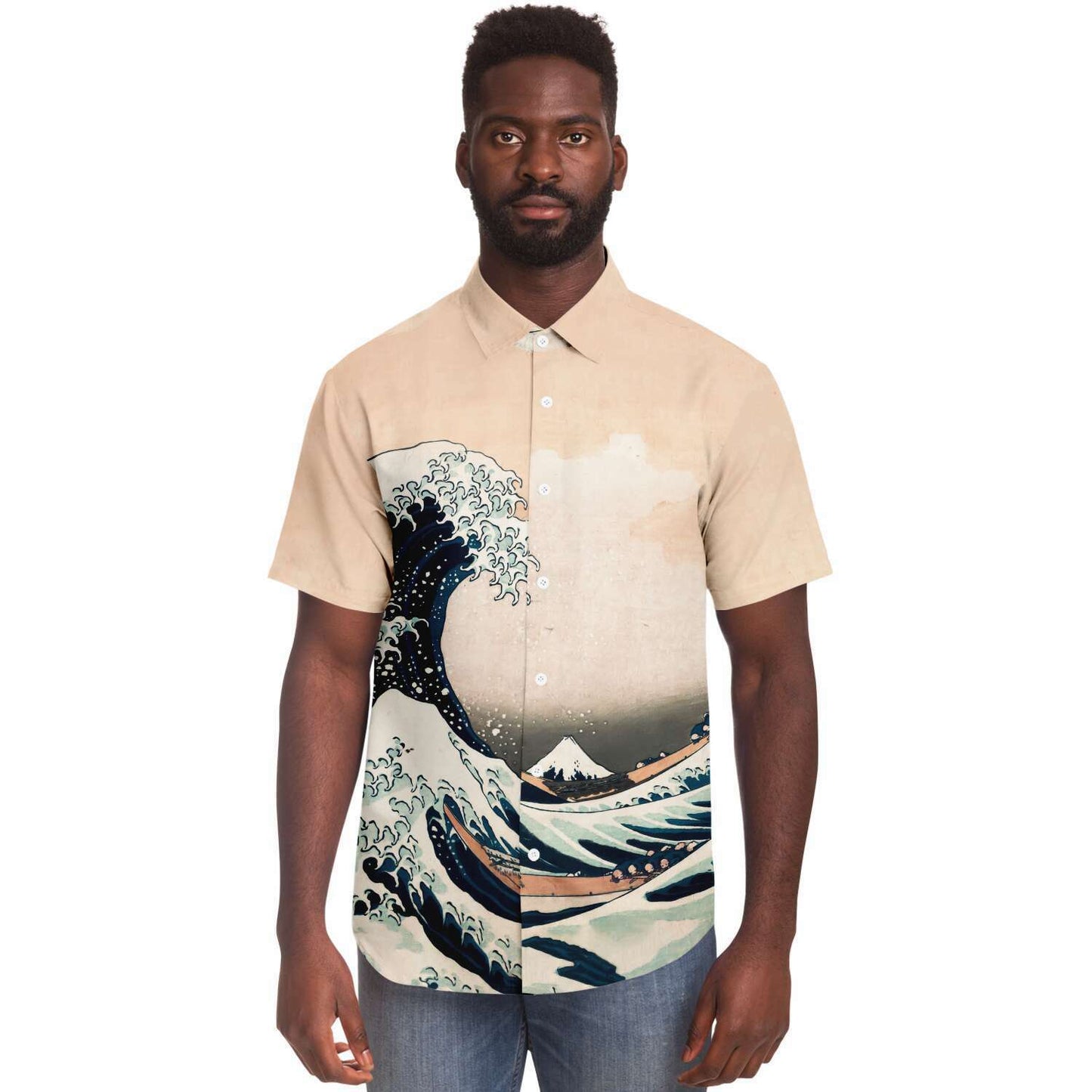 Hokusai La gran ola de Kanagawa CAMISA BOTONES