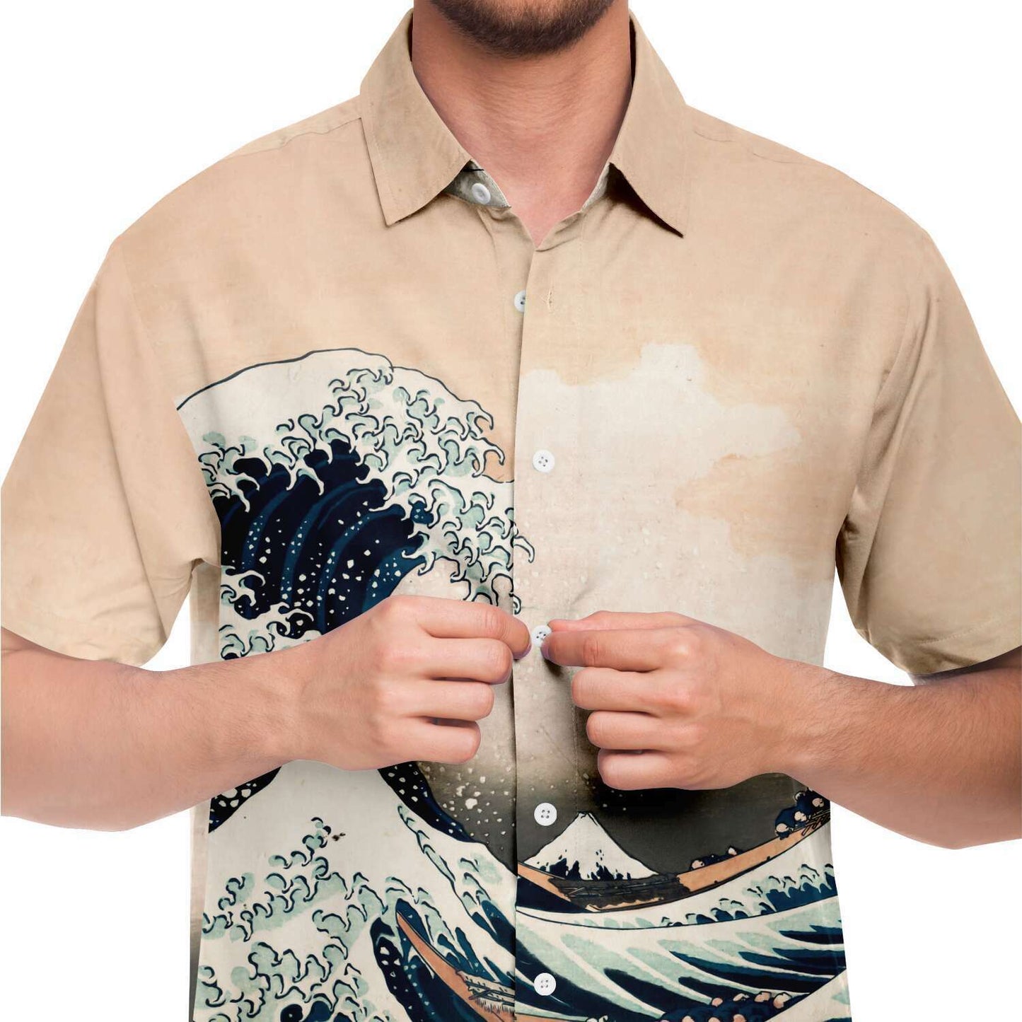 Hokusai La gran ola de Kanagawa CAMISA BOTONES