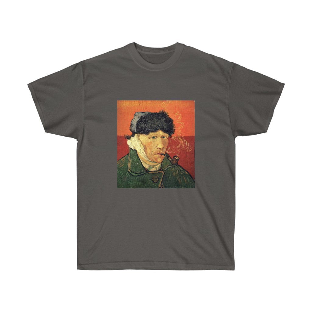 Autorretrato de Vincent van Gogh con oreja vendada y camiseta con pipa