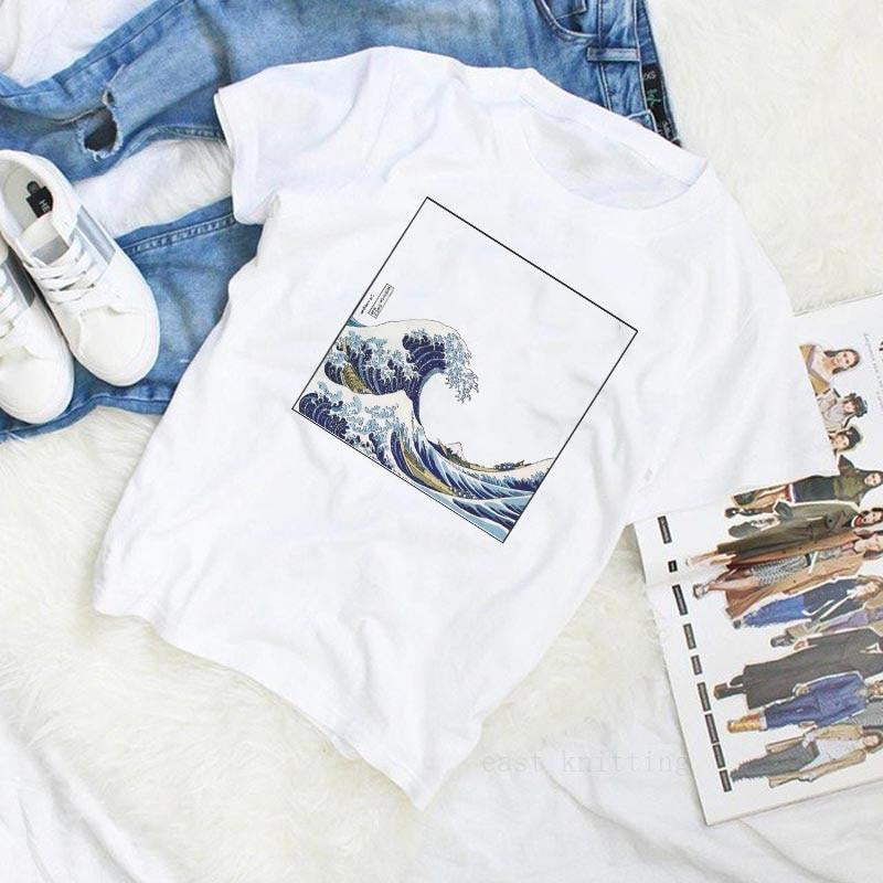 Camiseta La gran ola de Kanagawa Hokusai