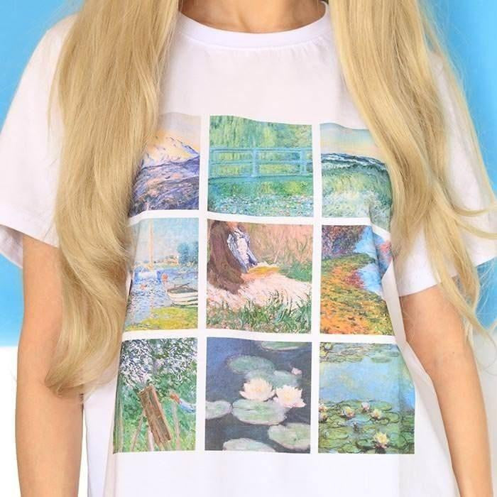 Camiseta Cuadros Monet Cuadrícula