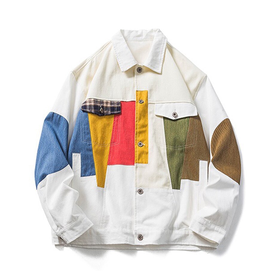 Chaqueta extragrande con diseño abstracto geométrico
