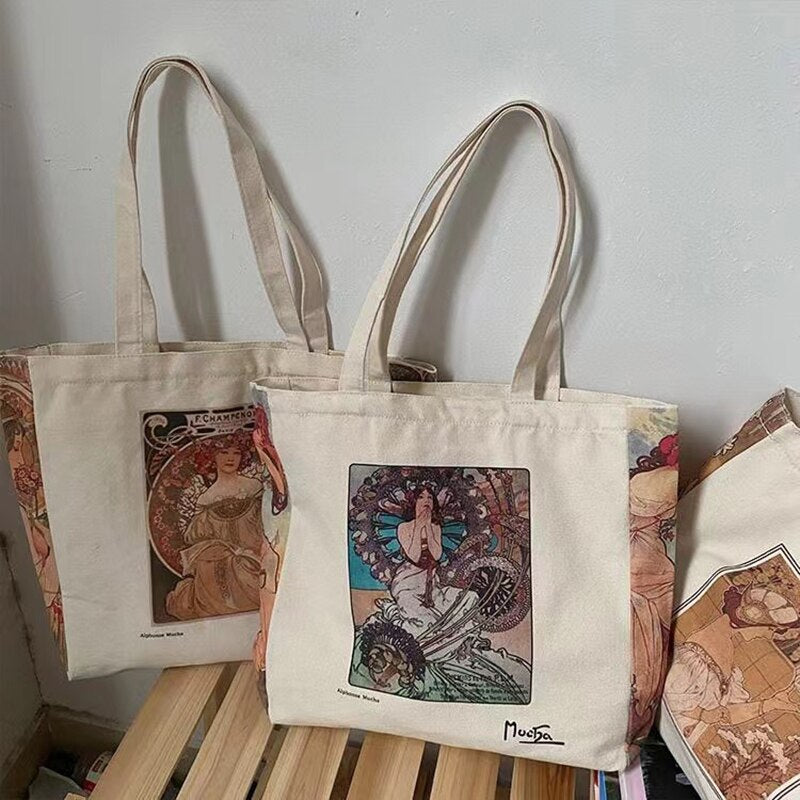 Alphonse Mucha Bolsas de lona