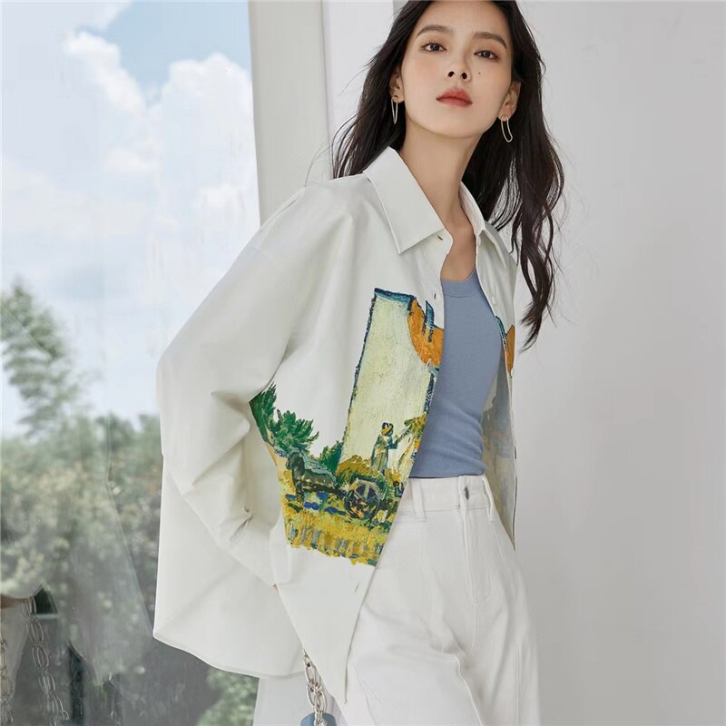 Camisa suelta Van Gogh Cottage