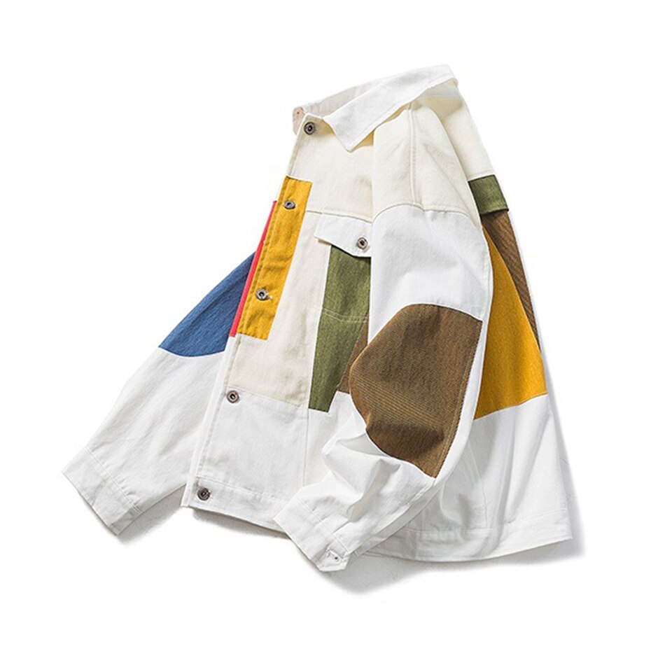 Chaqueta extragrande con diseño abstracto geométrico