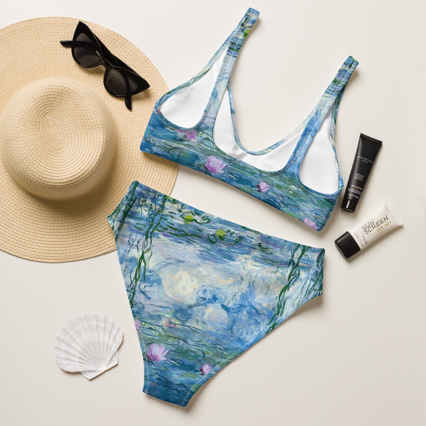 Claude Monet Bikini taille haute Nymphéas