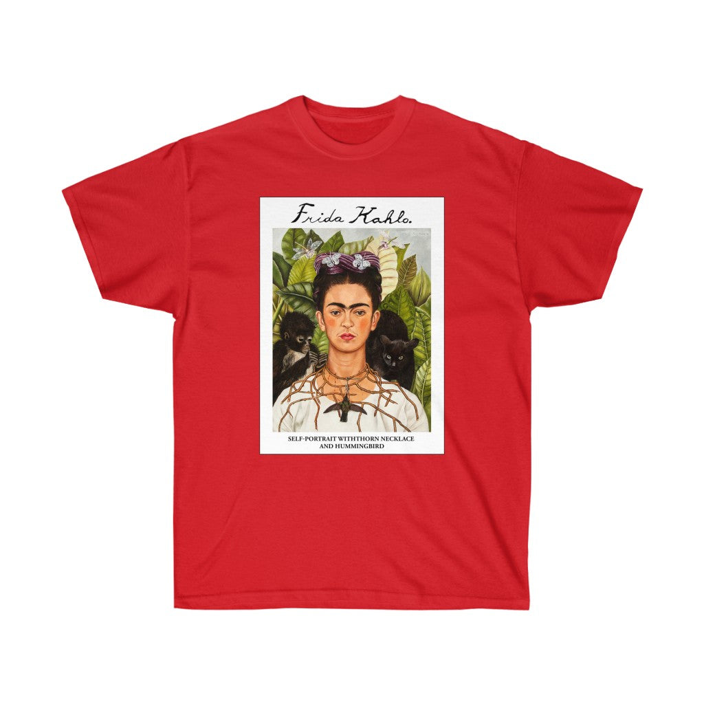 Autoportrait avec collier d'épines et t-shirt Colibri
