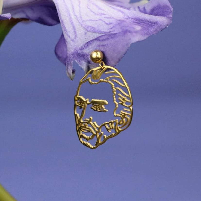 Pendientes Van Gogh Line Art