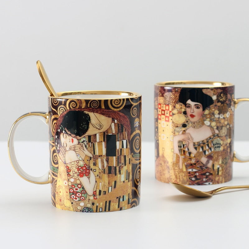 Tasses à Café Gustave Klimt Avec Cuillère