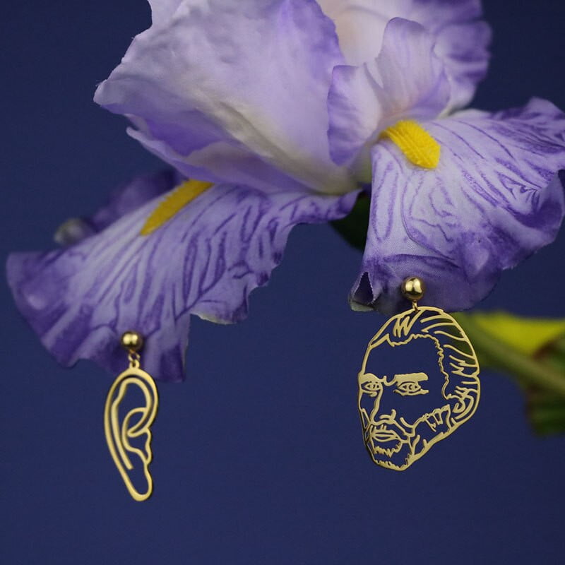 Pendientes Van Gogh Line Art