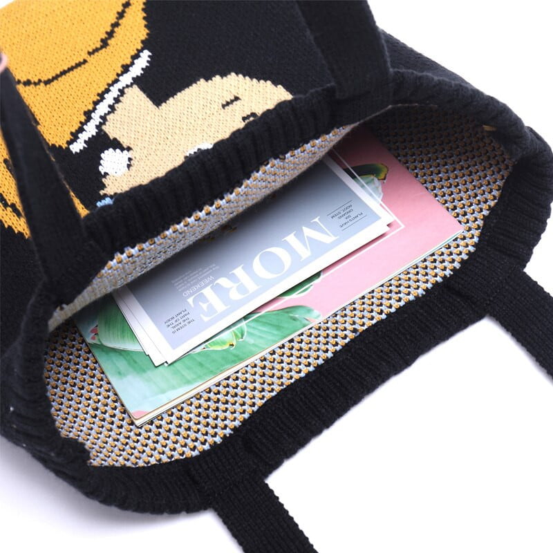 Bolso tote de punto La chica de la perla