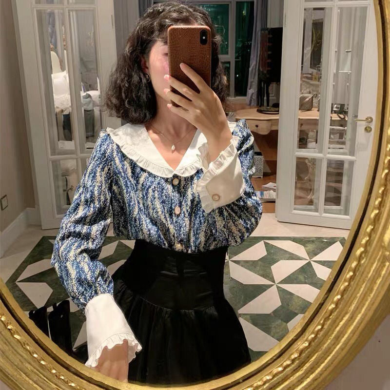 Camisa blusa inspirada en la noche estrellada