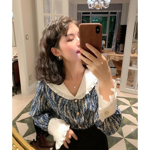 Camisa blusa inspirada en la noche estrellada