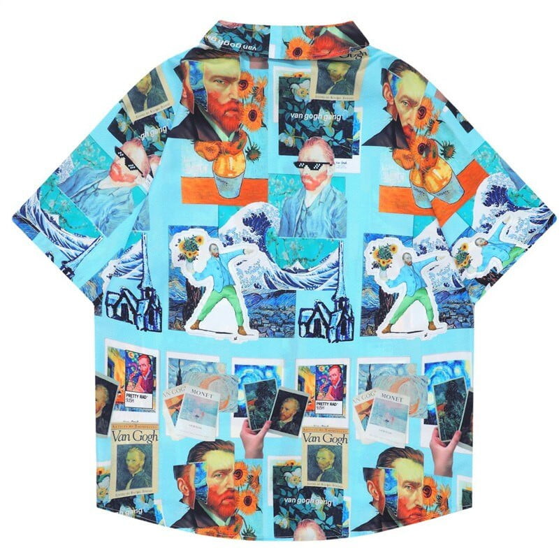 Chemise hawaïenne collage Van Gogh