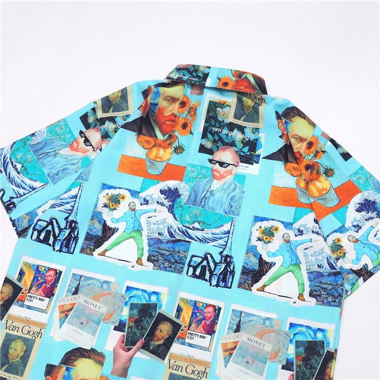 Chemise hawaïenne collage Van Gogh