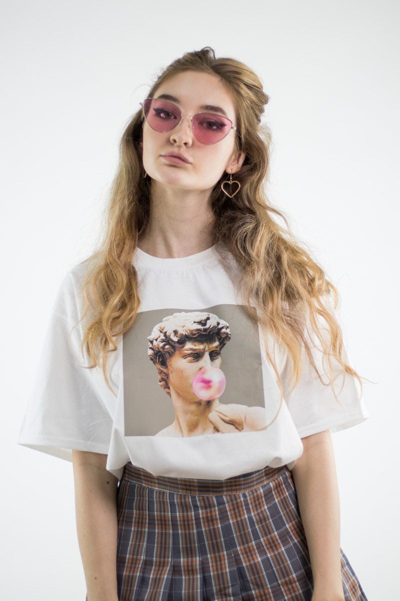 Camiseta David Michelangelo estatua Bubblegum