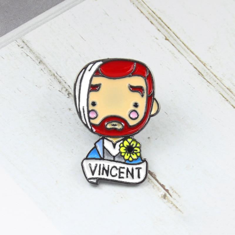 Insigne de portrait d'épingle d'émail de Vincent Van Gogh