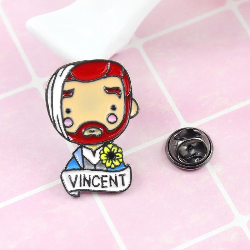 Insigne de portrait d'épingle d'émail de Vincent Van Gogh