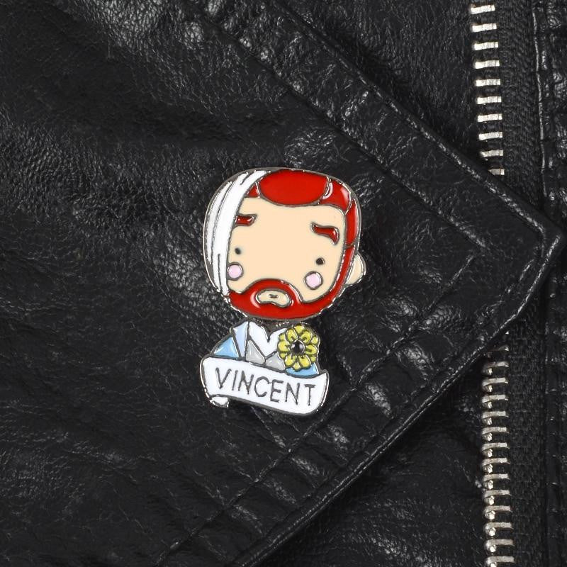 Insigne de portrait d'épingle d'émail de Vincent Van Gogh