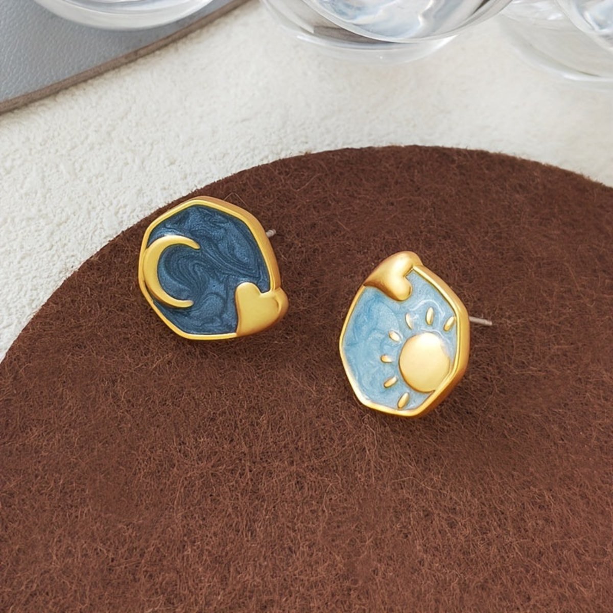 Van gogh inspired Asymmetric Earrings