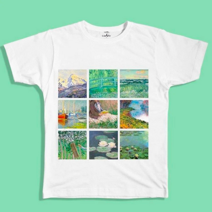 Monet Paintings grid T-Shirt