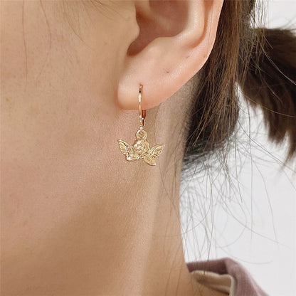 Golden Angel Hoop Earrings