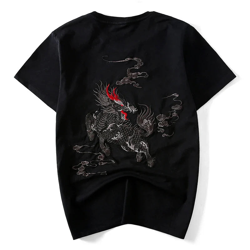 Qilin Embroidered T-shirt