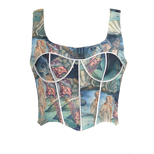 El nacimiento de venus Corset Cami Crop Top 