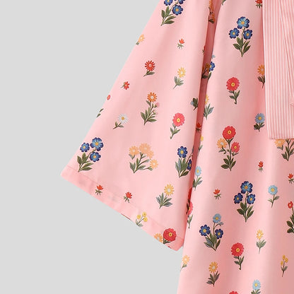 Floral Patchwork Tie-Up Shirt