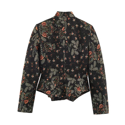 Midnight Herbarium Cropped Jacket