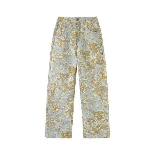 Floral Print Straight-Leg Jeans