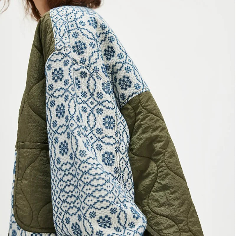 Floral Tapestry Patchwork Jacket — Side panel detail