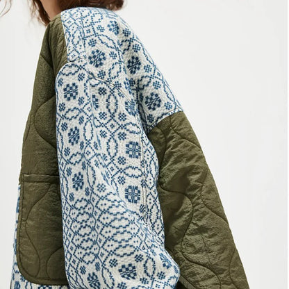 Floral Tapestry Patchwork Jacket — Side panel detail