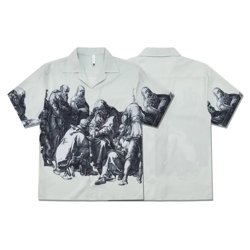 Vintage Graphic Print Short-Sleeve Shirt