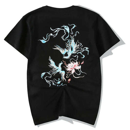 Embroidered Eternal Phoenix Dance T-shirt