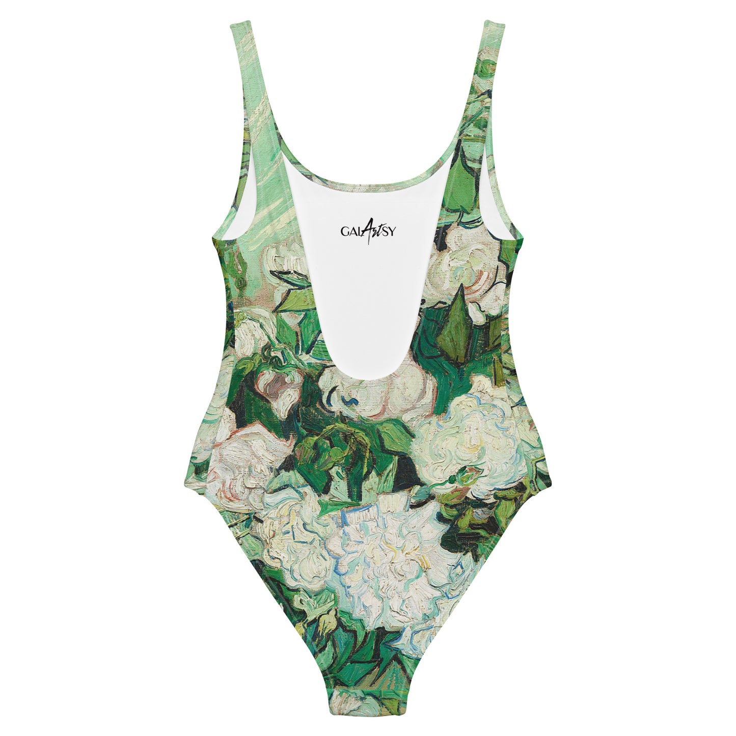 Vincent van Gogh Vase with Pink Roses One-Piece Swimsuit