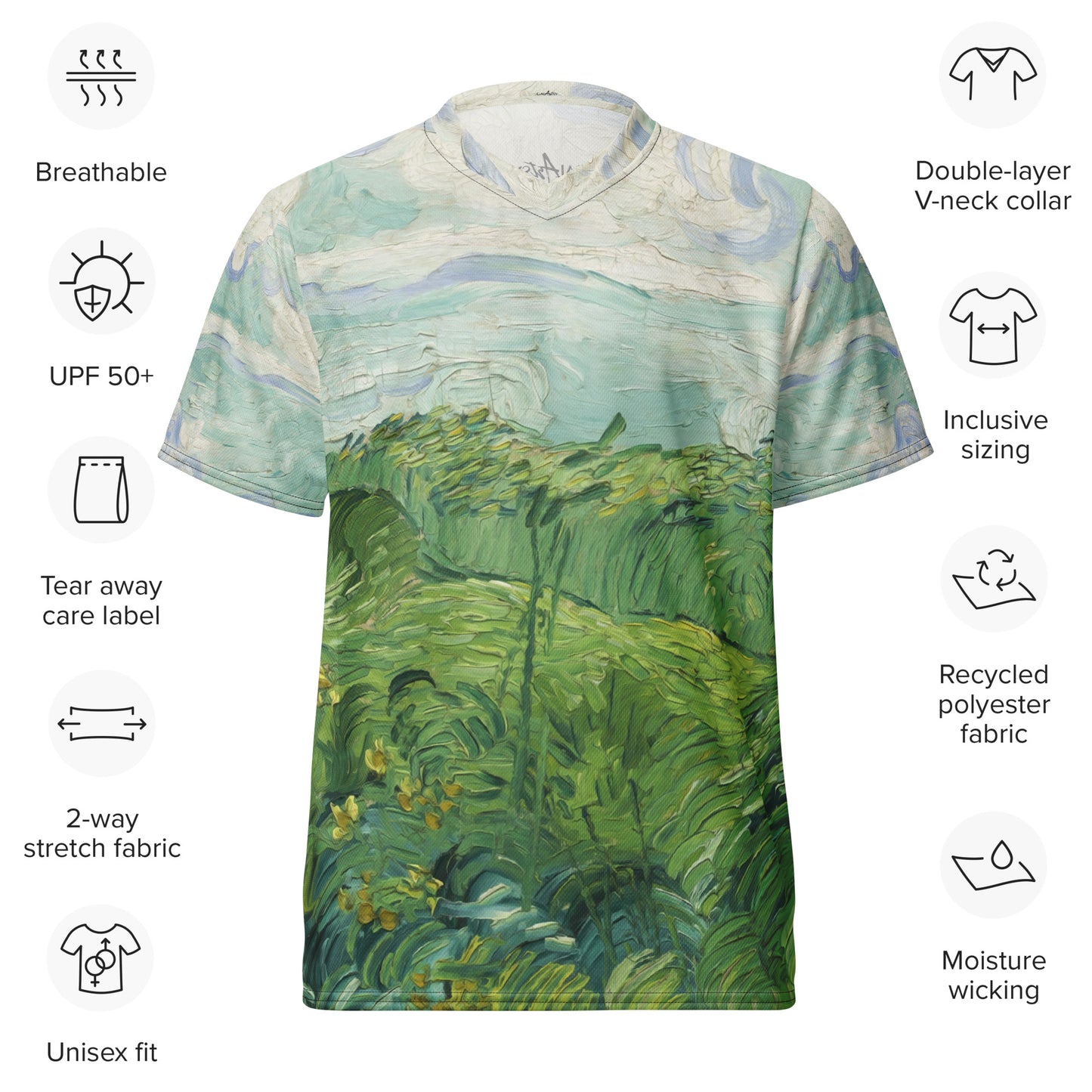 Van Gogh Green Field unisex sports jersey