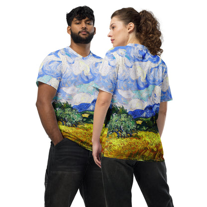 Wheat Field with Cypresses unisex sports jersey