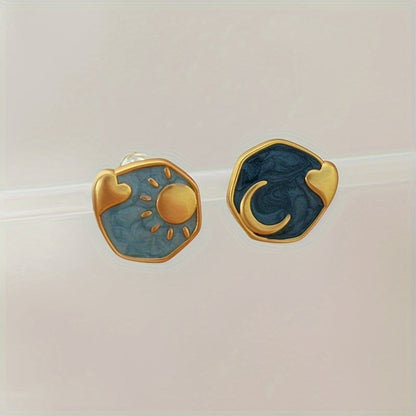 Van gogh inspired Asymmetric Earrings