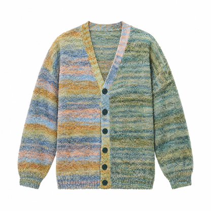 Monet Garden Knit Cardigan Green flat lay on white background