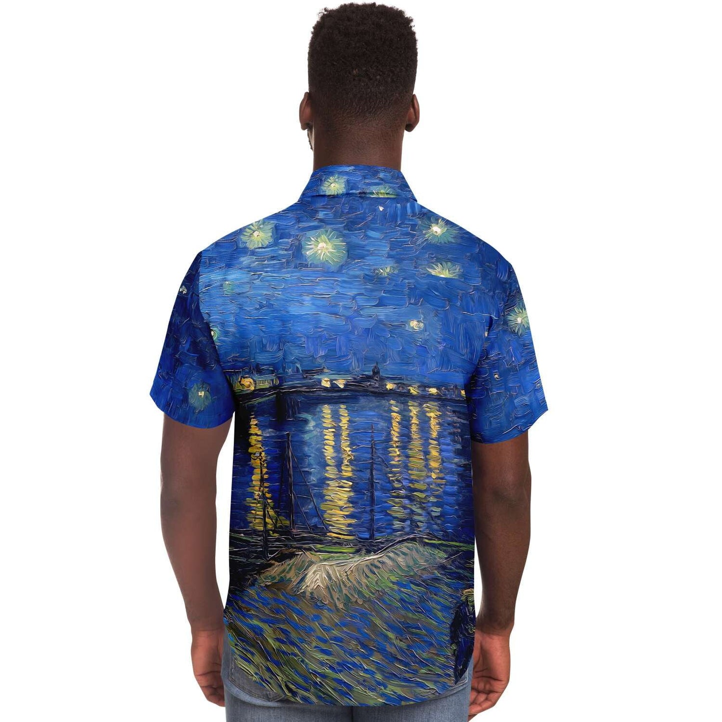 Camisa abotonada Noche estrellada sobre el Ródano