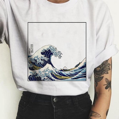 Camiseta La gran ola de Kanagawa Hokusai 