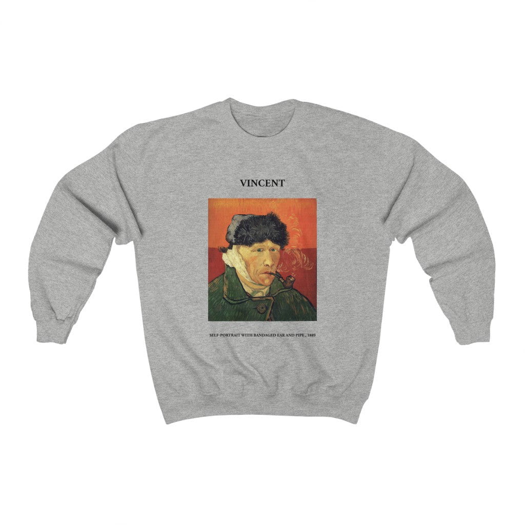 Vincent van Gogh Self-Portrait with Bandaged Ear and Pipe Sweatshirt